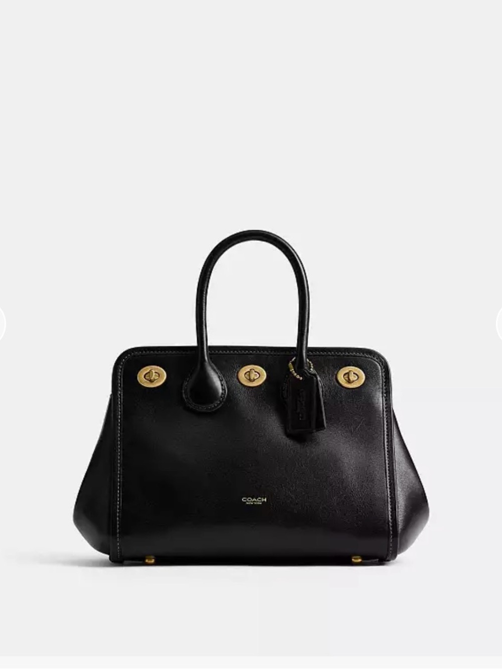 Coach Black Leather buy the runway! Turn lock Tote bag 22